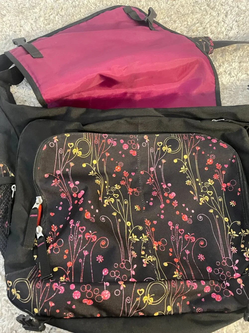 JanSport Floral Messenger Laptop Bag Coquette Y2K College Aesthetic
